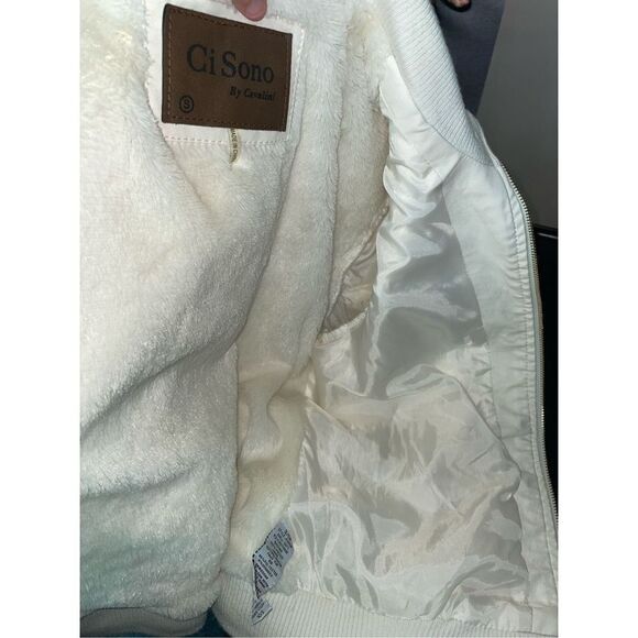 Ci Sono Light Cream Bomber Jacket with Zippers - Picture 7 of 9